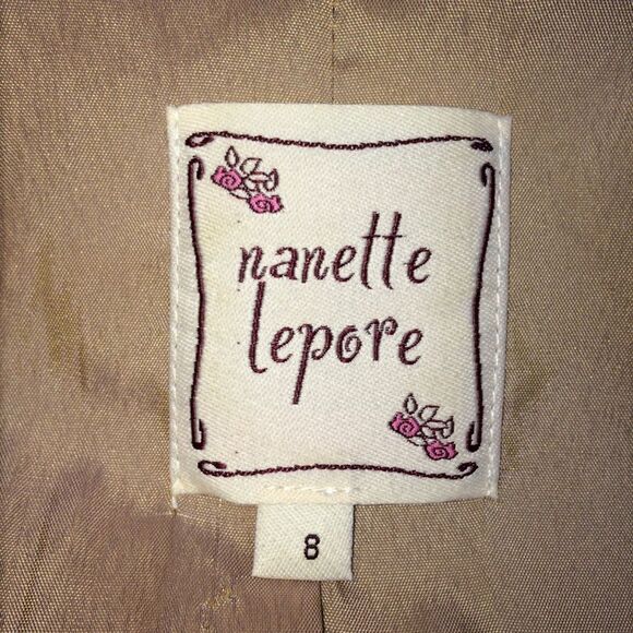 Nanette Lepore Short Jacket w/Wrap Front Closure/Ruffle & Flower Accent @Waist-8 - Picture 8 of 9